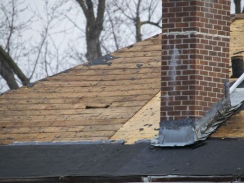 This is a photo of a roof being flashed