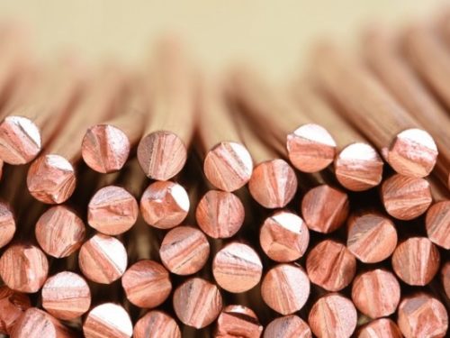 This is a photo of a stack of copper rods